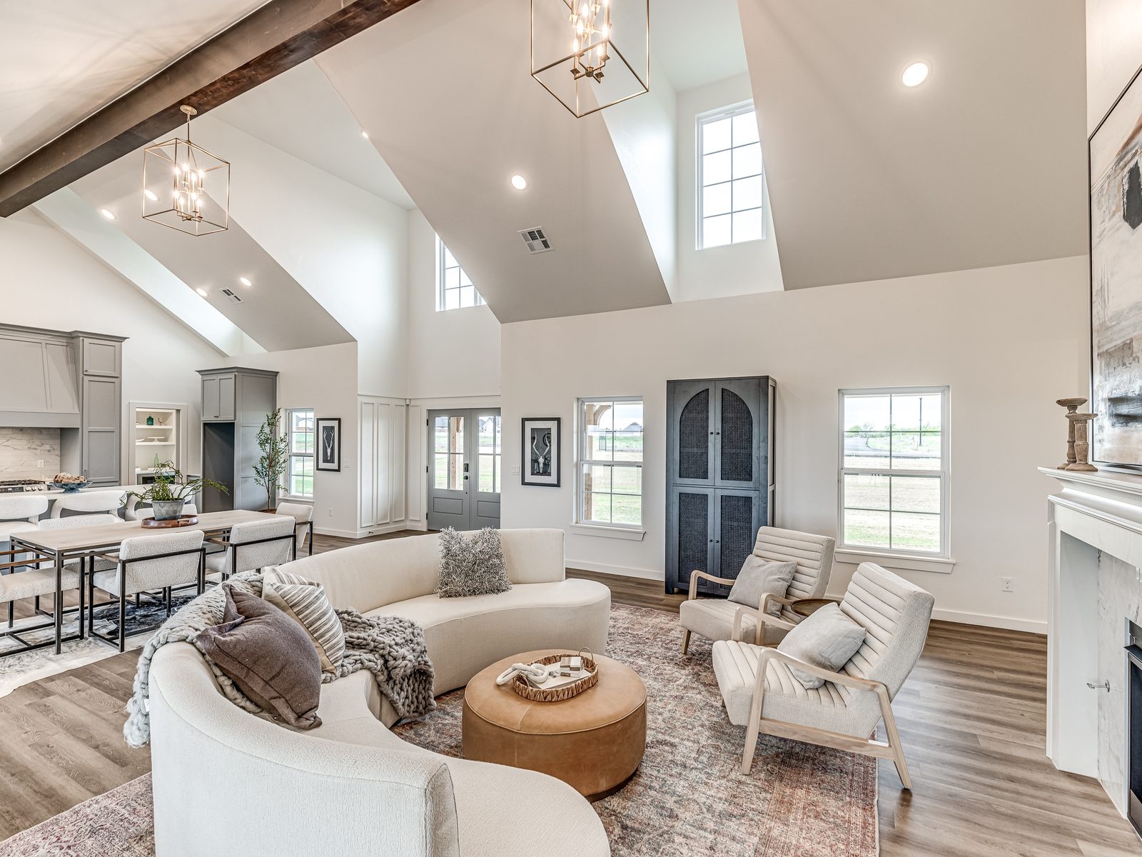 Vaulted living room interior